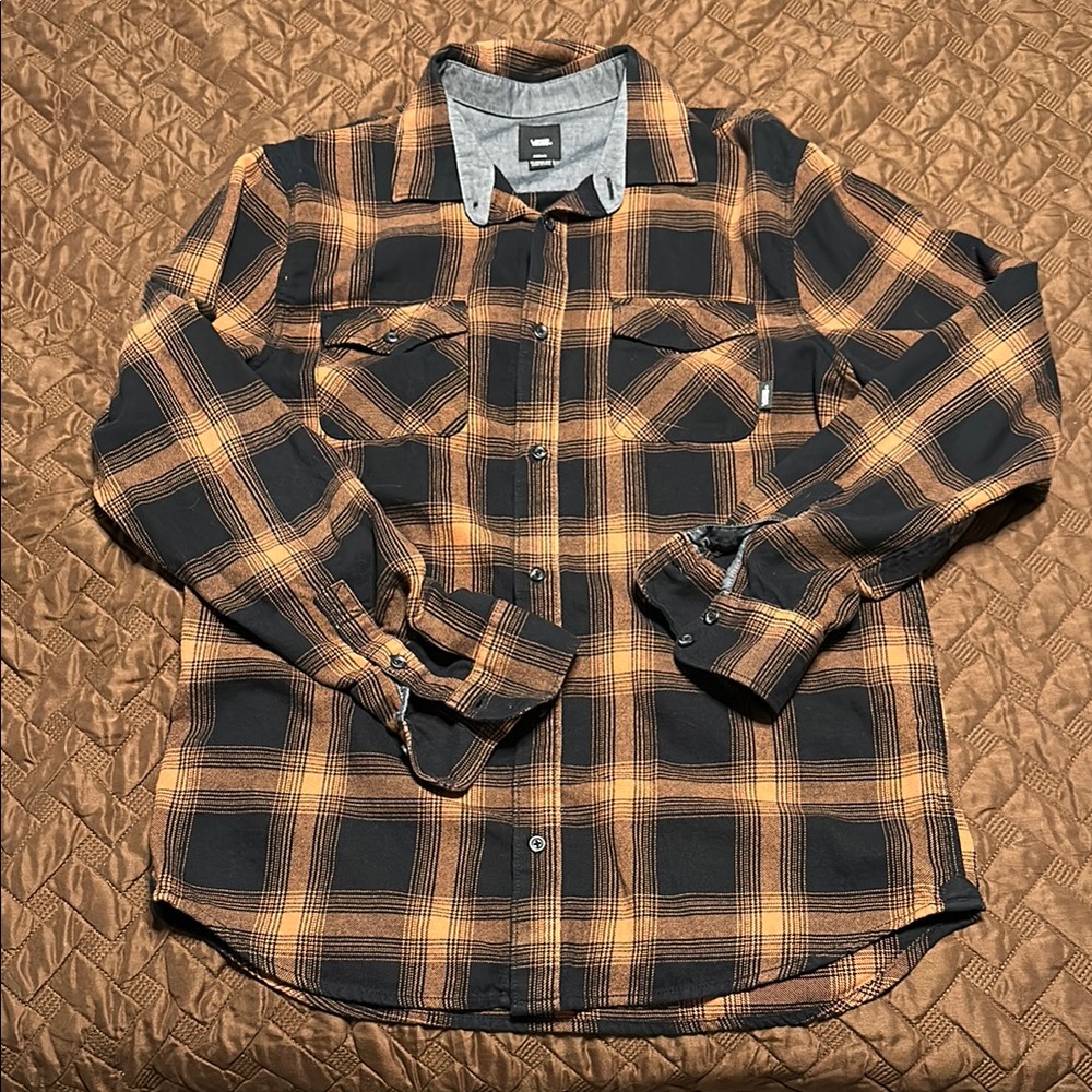 Vans Black and Brown Casual Button Down Shirt
